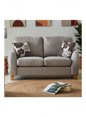 2-Seater Debora Sofa  With 2-Cushions Grey 91x87x152cm