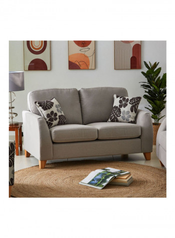 2-Seater Debora Sofa  With 2-Cushions Grey 91x87x152cm