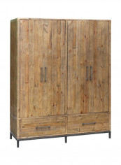 Sheffield 4-Door Wardrobe Brown 174x60x220cm