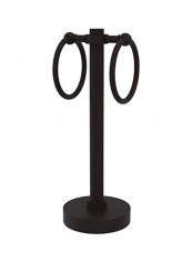 Vanity Top 2 Ring Guest Towel Holder Black 5x5x12inch