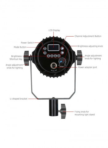 4-Piece LED Video Light With Remote Control Set Black