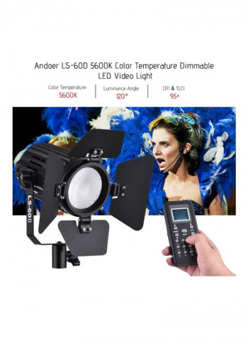4-Piece LED Video Light With Remote Control Set Black