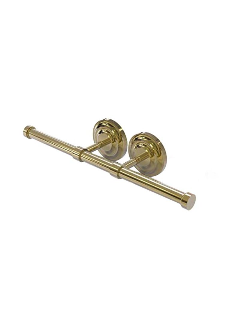 Que New Collection Double Roll Toilet Paper Holder Gold 15inch