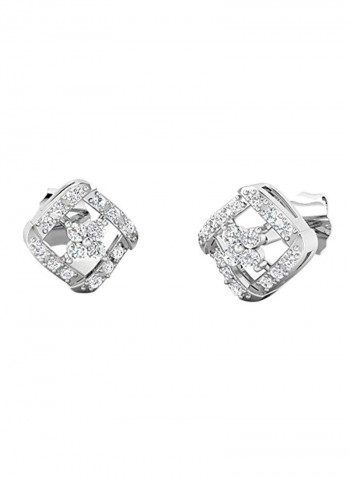 0.21 Carat Diamond Sterling Silver Stud Earrings