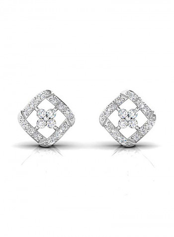 0.21 Carat Diamond Sterling Silver Stud Earrings