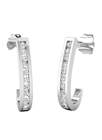 Diamond Sterling Huggie Earrings