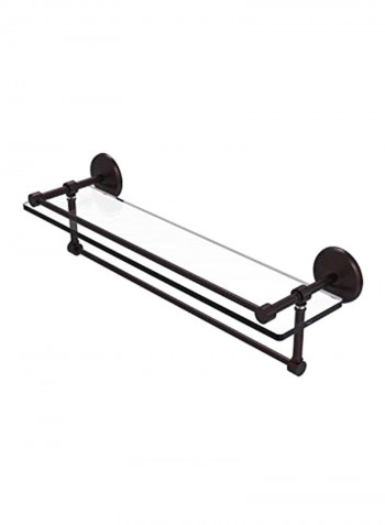 Towel Bar Glass Shelf Brown 22inch