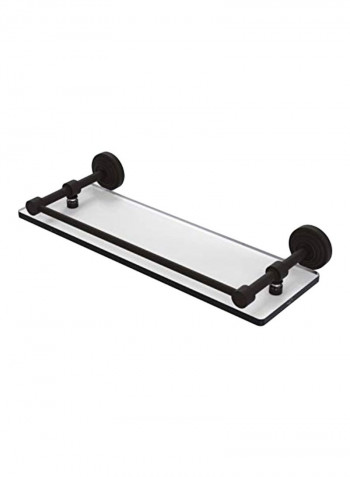 Tempered Gallery Rail Glass Shelf Clear/Black 16inch
