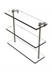 Triple Tiered Glass Shelf Brown/Clear 16inch reviews Triple Tiered Glass Shelf Brown/Clear 16inch