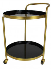 Serving Trolley Black/Gold 57 x 51 x 74cm