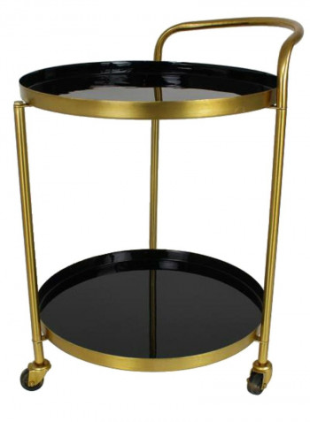 Serving Trolley Black/Gold 57 x 51 x 74cm