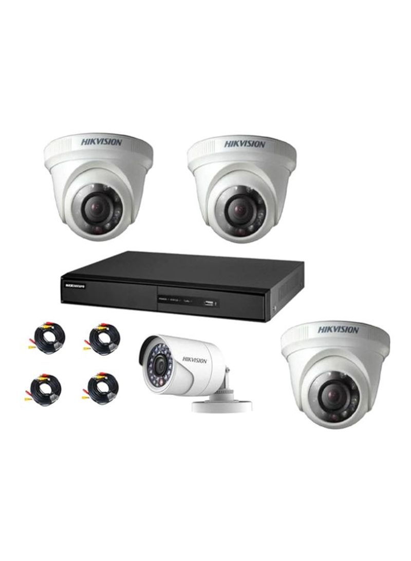 4-Channel Turbo HD DVR 1280x720P Surveillance Kit IP Camera-Day/Night vision Outdoor Bullet and Dome