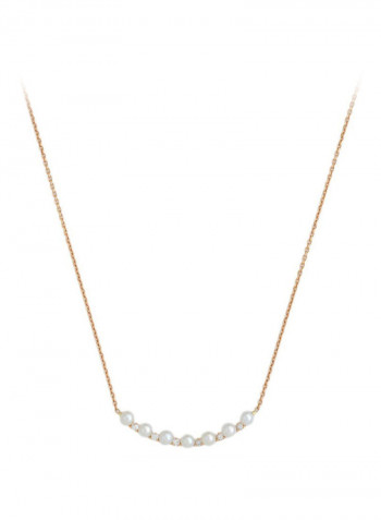 18 Karat Gold Diamond Pearl Necklace