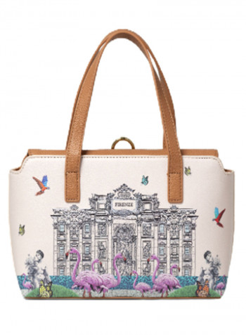 Britney Flamingo Printed Shoulder Bag Multicolour