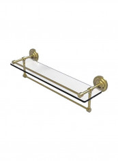 Gallery Towel Bar With Glass Shelf Satin Brass/Clear 22inch