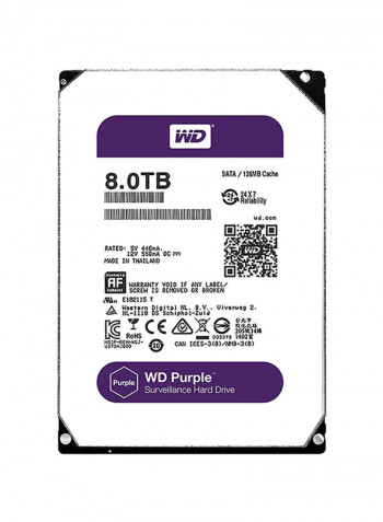 WD80PUZX 8TB 5400RPM SATA3/SATA 6.0 GB/s 128MB Hard Drive 3.5inch Purple
