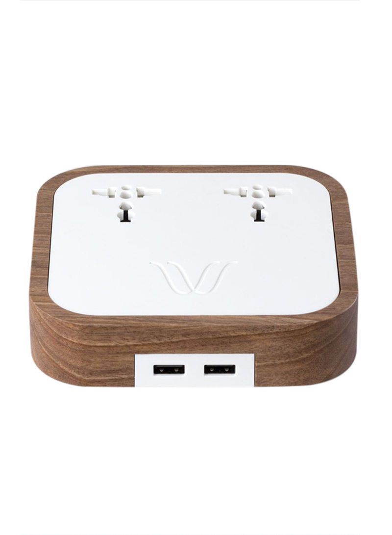 Wood Master Mobile Charger Brown/White