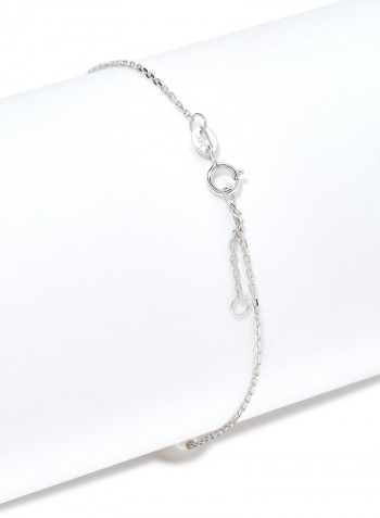 18 Karat White Gold Malachite And Pearl Two Stone Bracelet