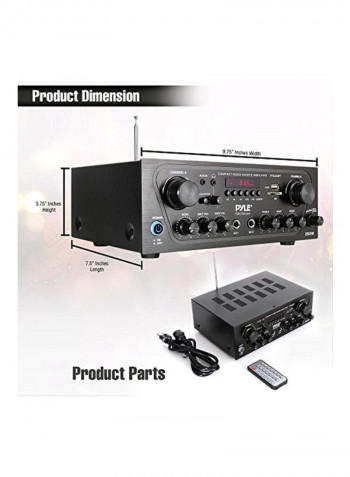 Bluetooth Channel Home Power Amplifier PTA24BT Black
