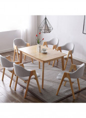 Wooden Expandable Dining Table Beige