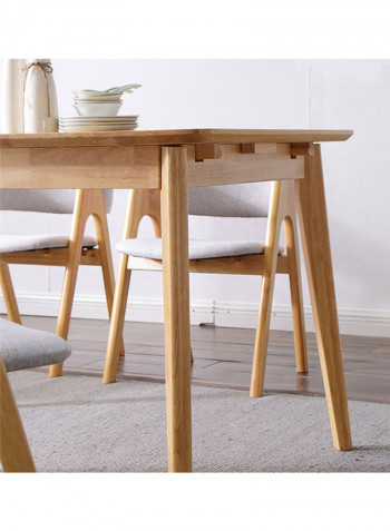Wooden Expandable Dining Table Beige