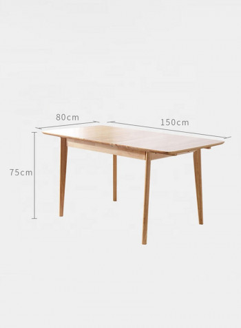 Wooden Expandable Dining Table Beige