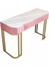 Dressing Table Pink/White/Gold 100x40x75cm