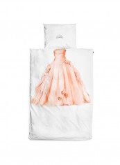 Duvet Cover With Pillowcase Cotton White/Brown Twin