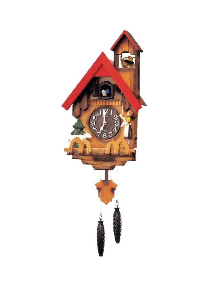 Wooden Cuckoo Wall Clock Brown 65x16.5x31.1centimeter