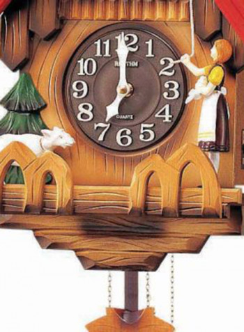 Wooden Cuckoo Wall Clock Brown 65x16.5x31.1centimeter