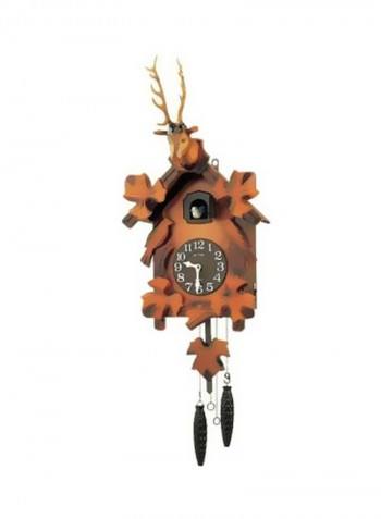 Wooden Cuckoo Wall Clock Brown 77x29x38.2centimeter