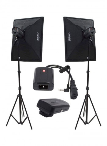 X-300 Photo Studio Strobe Flash Lighting Kit Black