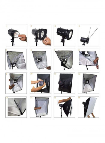 X-300 Photo Studio Strobe Flash Lighting Kit Black