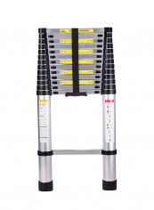 Portable Telescoping Ladder Black/Silver/Grey 82.5 x 48centimeter