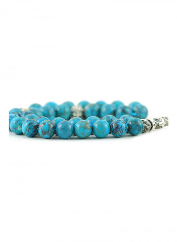 Turquoise Prayer Beads With Sterling Silver Components
