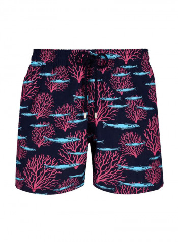Moon Printed Swim Shorts Navy/Pink/Blue