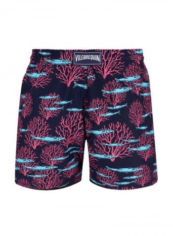 Moon Printed Swim Shorts Navy/Pink/Blue