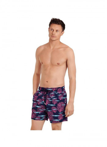 Moon Printed Swim Shorts Navy/Pink/Blue