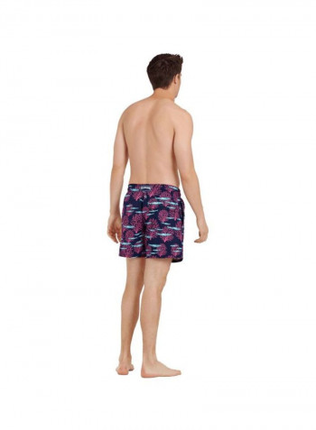 Moon Printed Swim Shorts Navy/Pink/Blue