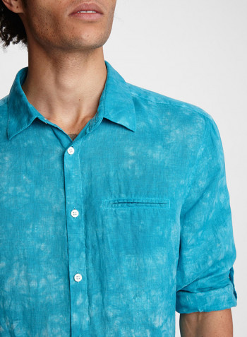Tye-Dye Print Shirt Blue