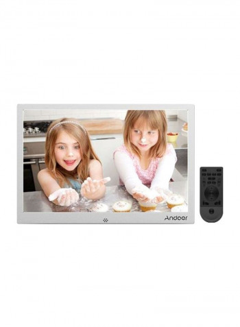 LED Digital Photo Frame With Remote Control 12inch Silver