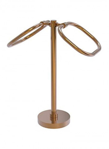 Two Ring Oval Guest Towel Holder Gold