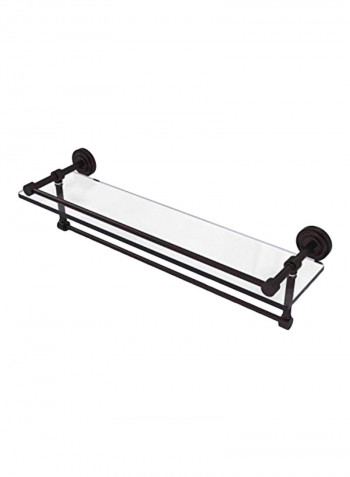 Dottingham Collection Towel Bar Glass Shelf Brown 22inch