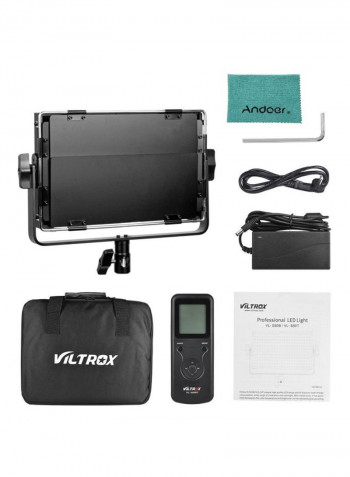 LED Video Panel Light With Remote Control 31.5x24x5.2centimeter Black