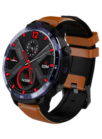 LEMFO LEM12 Smart Watch 1.6 Inch Big Screen Android 7.1 RAM3G ROM32G LTE 4G Sim 5MP+8MP Dual Camera IP67 Waterproof GPS Health Monitor Sports Smart Bracelet Replaceable Strap Brown