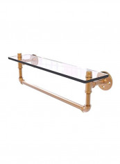 Pipeline Collection Towel Bar Glass Shelf Brushed Bronze/Clear 22inch