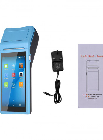 All in One Handheld PDA Printer Smart POS Terminal Wireless Intelligent Payment Portable Printers 21.5 x 8.6 x 5.3cm Blue