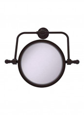 Retro Wave Collection Wall Mounted 2X Magnification Makeup Mirror Brown 8inch