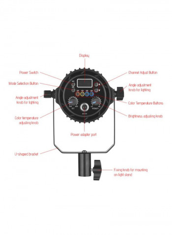 4-Piece LED Video Light With Remote Control Set Black