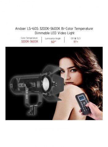 4-Piece LED Video Light With Remote Control Set Black